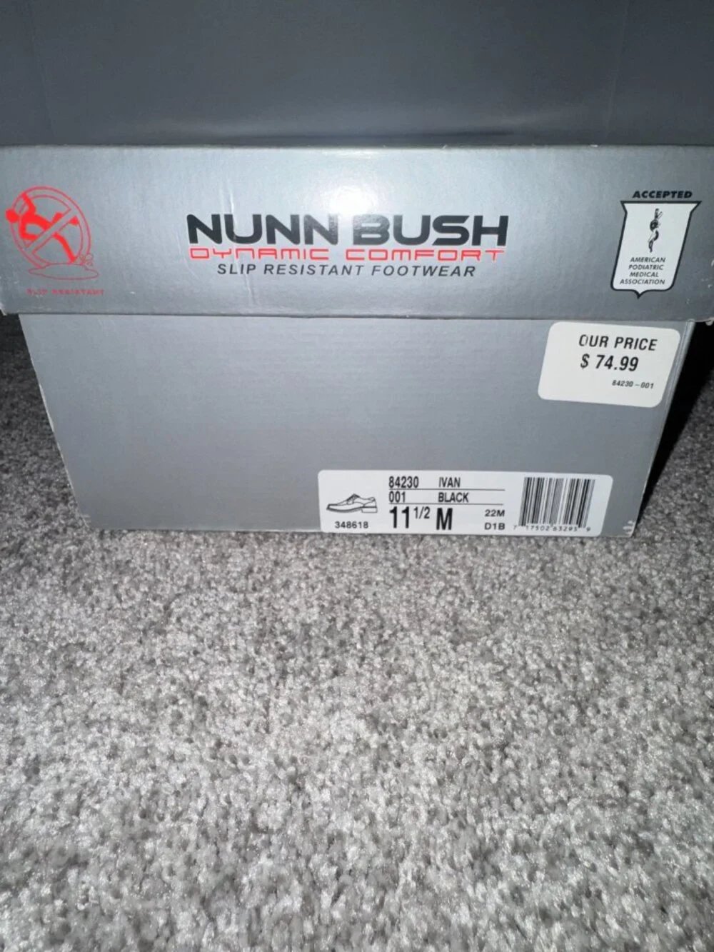 Nunn Bush Comfort Slip Resistant Black Leather Dress Shoes Men’s Size 11.5